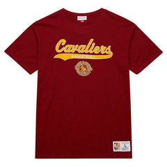 Wine Cleveland Cavaliers Hardwood Classics Felt Applique Slub T-Shirt sale | NBA