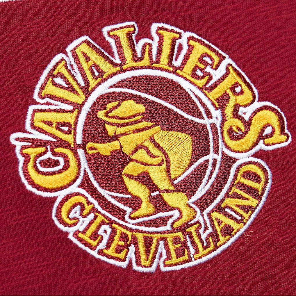 Wine Cleveland Cavaliers Hardwood Classics Felt Applique Slub T-Shirt sale | NBA