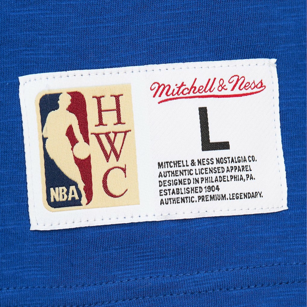 Royal Denver Nuggets Hardwood Classics Felt Applique Slub T-Shirt sale | NBA