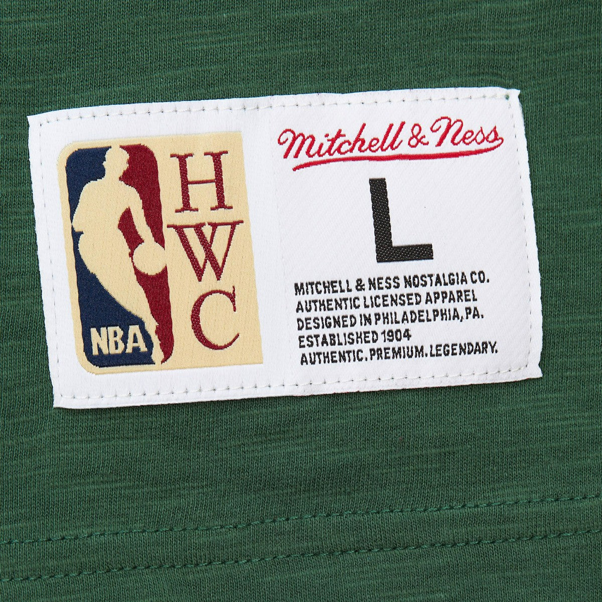 Green Milwaukee Bucks Hardwood Classics Felt Applique Slub T-Shirt | NBA