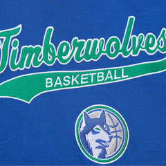 Blue Minnesota Timberwolves Hardwood Classics Felt Applique Slub T-Shirt | NBA