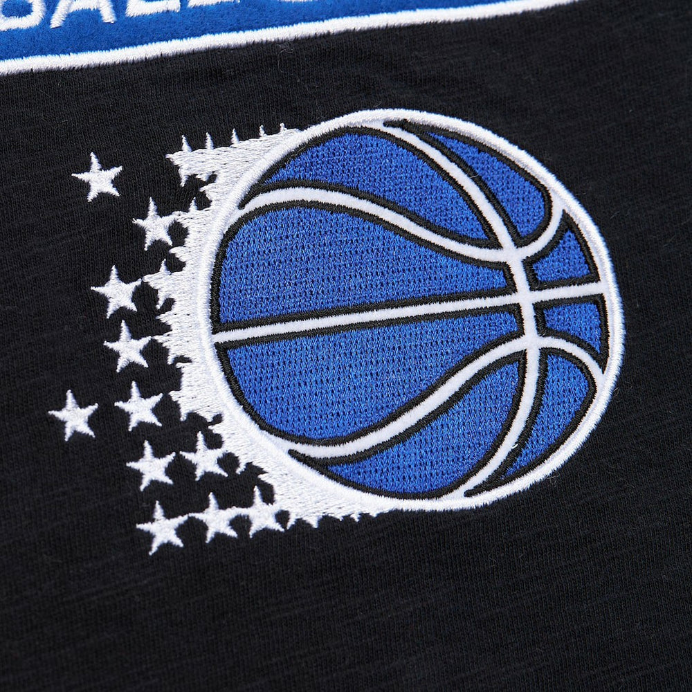 Black Orlando Magic Hardwood Classics Felt Applique Slub T-Shirt | NBA