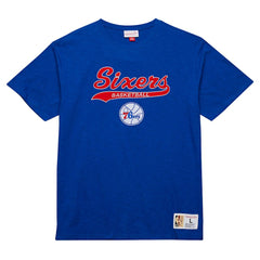 Royal Philadelphia 76ers Hardwood Classics Felt Applique Slub T-Shirt | NBA