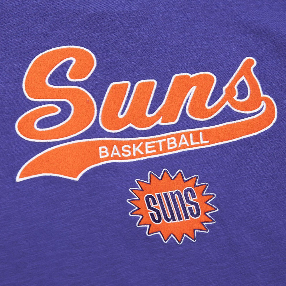 Purple Phoenix Suns Hardwood Classics Felt Applique Slub T-Shirt | NBA