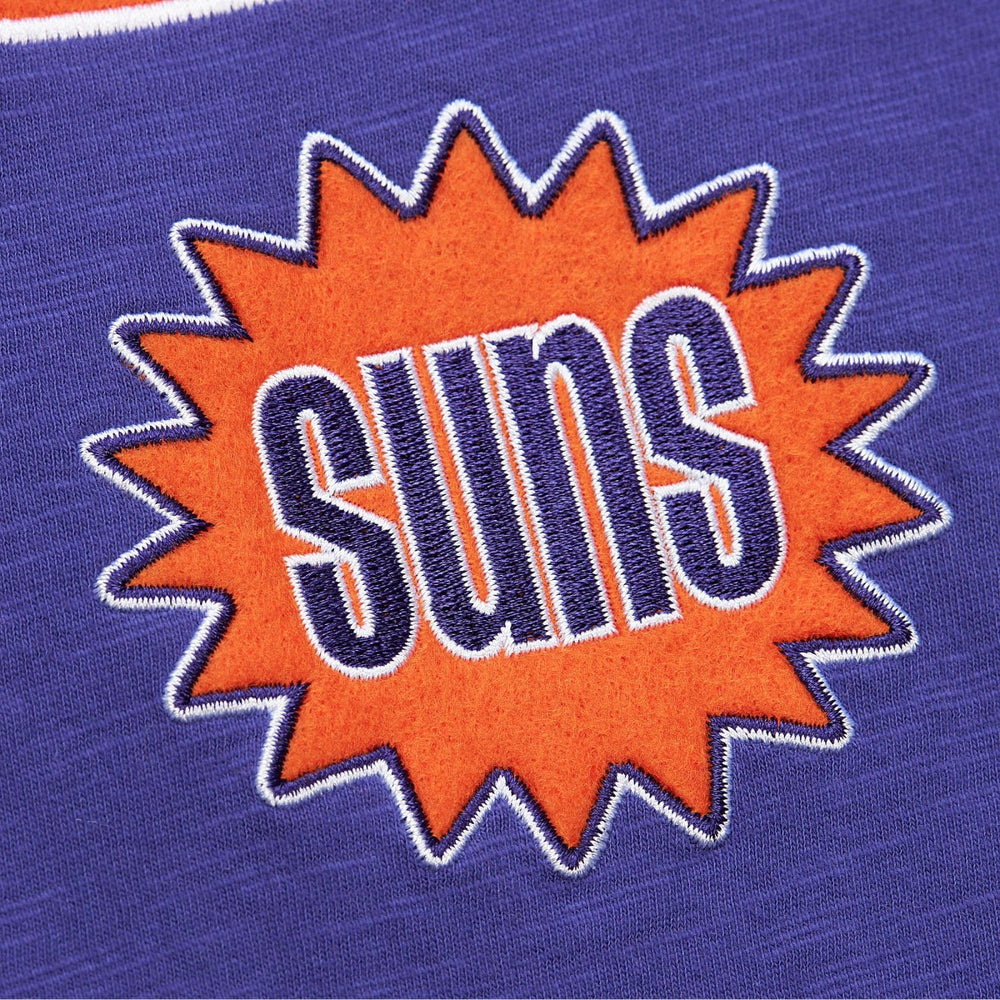 Purple Phoenix Suns Hardwood Classics Felt Applique Slub T-Shirt | NBA