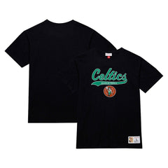 Black Boston Celtics Hardwood Classics Felt Applique Slub T-Shirt | NBA