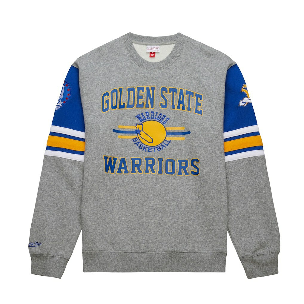 Heather Gray Golden State Warriors Hardwood Classics All Over 4.0 Pullover Sweatshirt sale | NBA