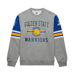 Heather Gray Golden State Warriors Hardwood Classics All Over 4.0 Pullover Sweatshirt sale | NBA