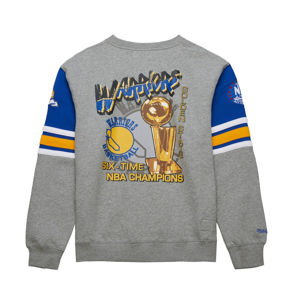 Heather Gray Golden State Warriors Hardwood Classics All Over 4.0 Pullover Sweatshirt sale | NBA