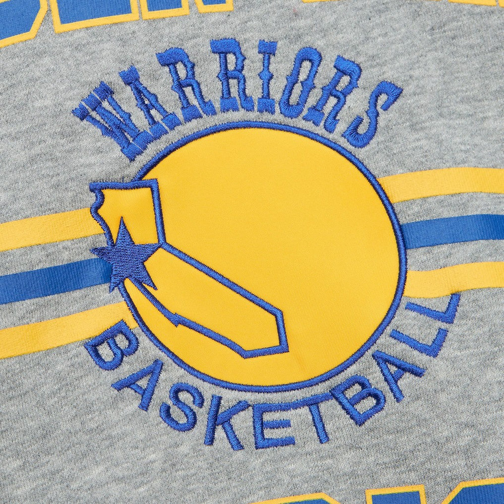 Heather Gray Golden State Warriors Hardwood Classics All Over 4.0 Pullover Sweatshirt sale | NBA