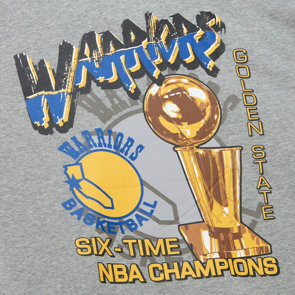 Heather Gray Golden State Warriors Hardwood Classics All Over 4.0 Pullover Sweatshirt sale | NBA