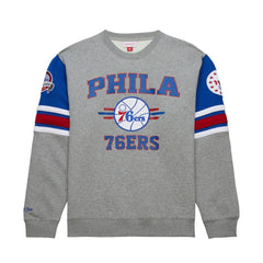 Heather Gray Philadelphia 76ers Hardwood Classics All Over 4.0 Pullover Sweatshirt | NBA