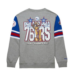 Heather Gray Philadelphia 76ers Hardwood Classics All Over 4.0 Pullover Sweatshirt | NBA
