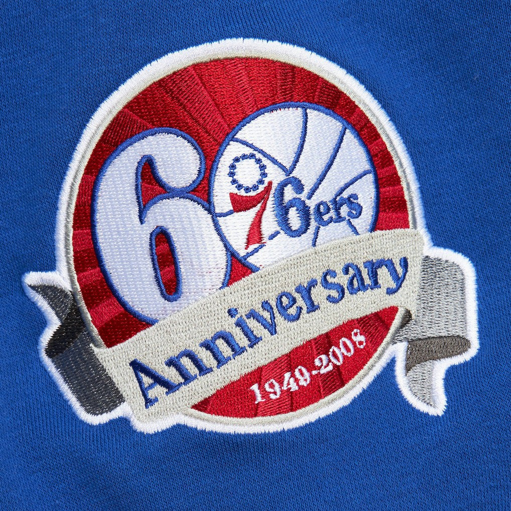 Heather Gray Philadelphia 76ers Hardwood Classics All Over 4.0 Pullover Sweatshirt | NBA