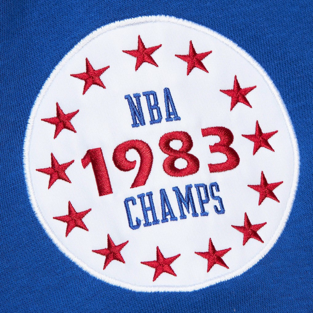Heather Gray Philadelphia 76ers Hardwood Classics All Over 4.0 Pullover Sweatshirt | NBA