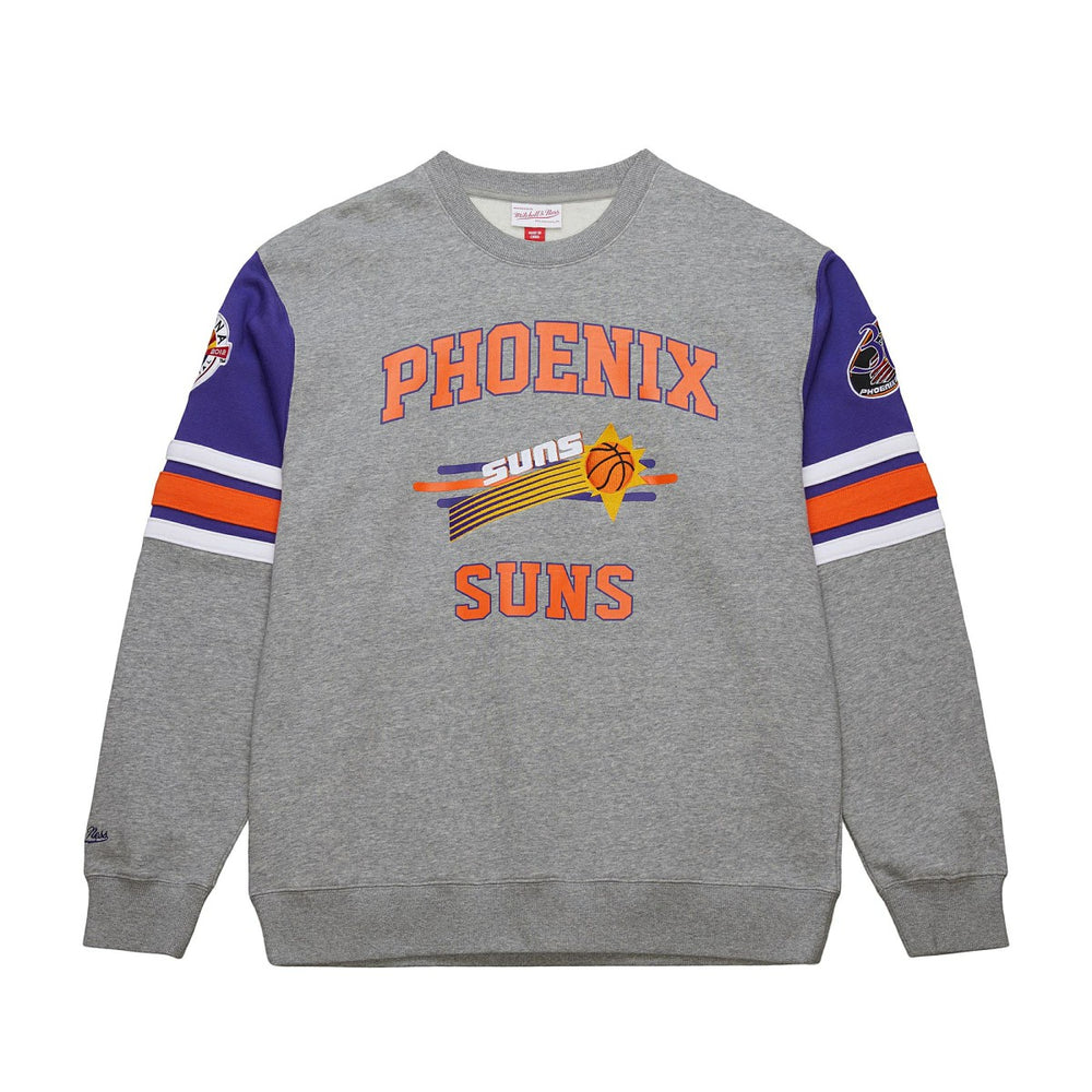 Heather Gray Phoenix Suns Hardwood Classics All Over 4.0 Pullover Sweatshirt | NBA