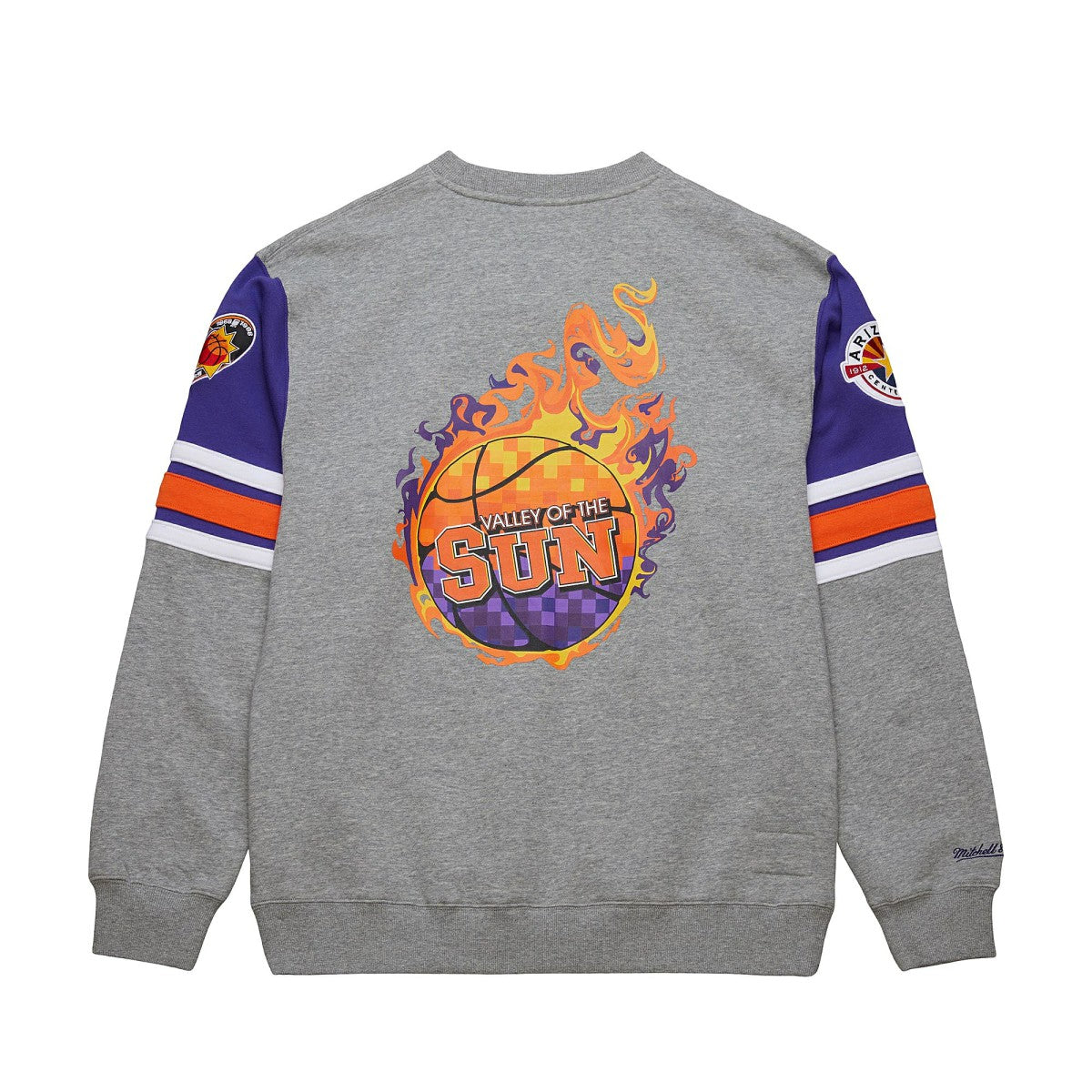 Heather Gray Phoenix Suns Hardwood Classics All Over 4.0 Pullover Sweatshirt | NBA