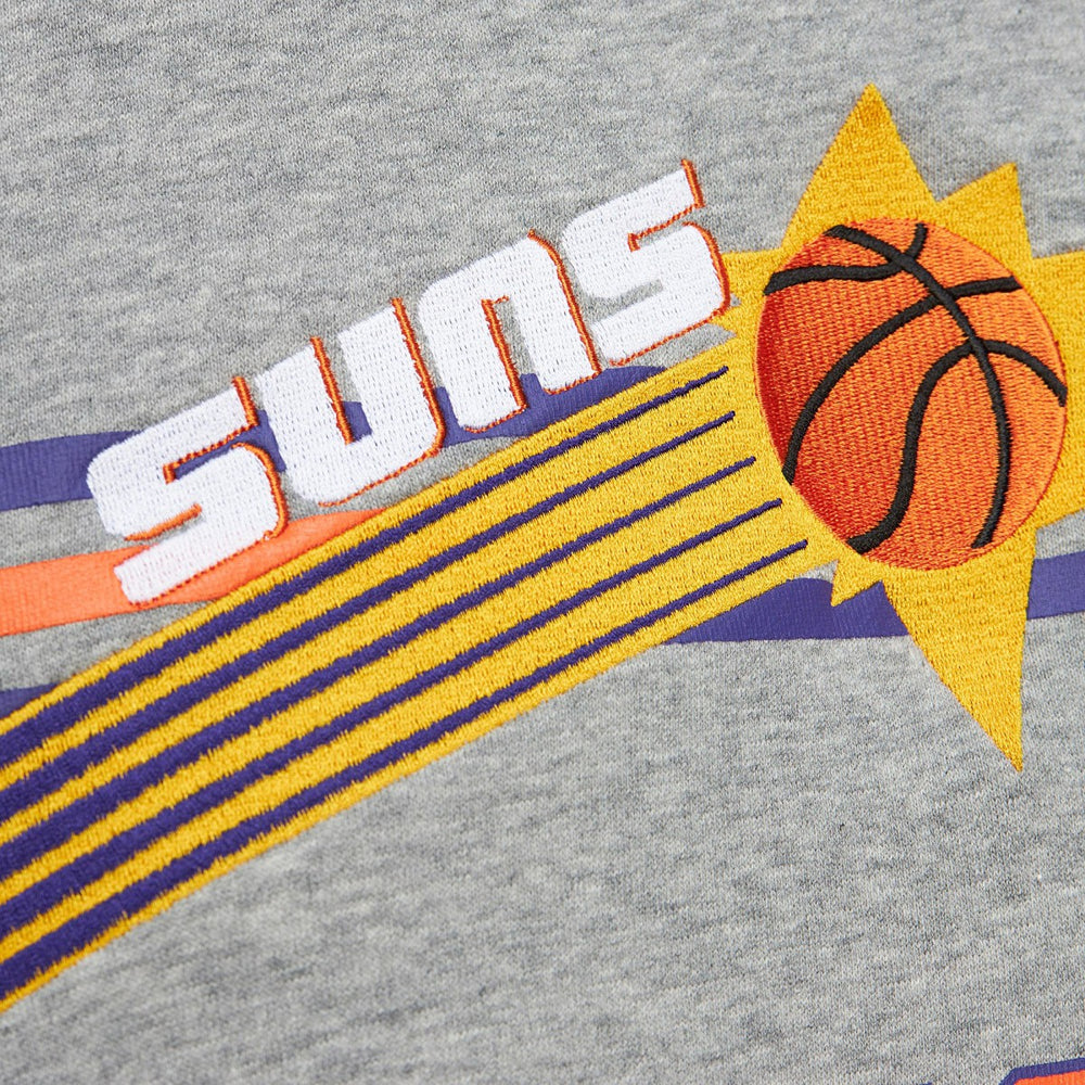 Heather Gray Phoenix Suns Hardwood Classics All Over 4.0 Pullover Sweatshirt | NBA