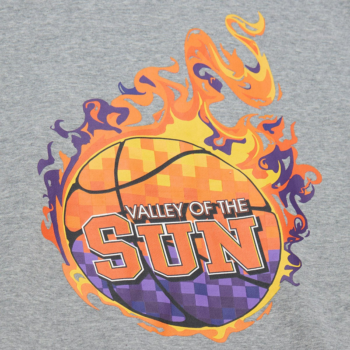 Heather Gray Phoenix Suns Hardwood Classics All Over 4.0 Pullover Sweatshirt | NBA
