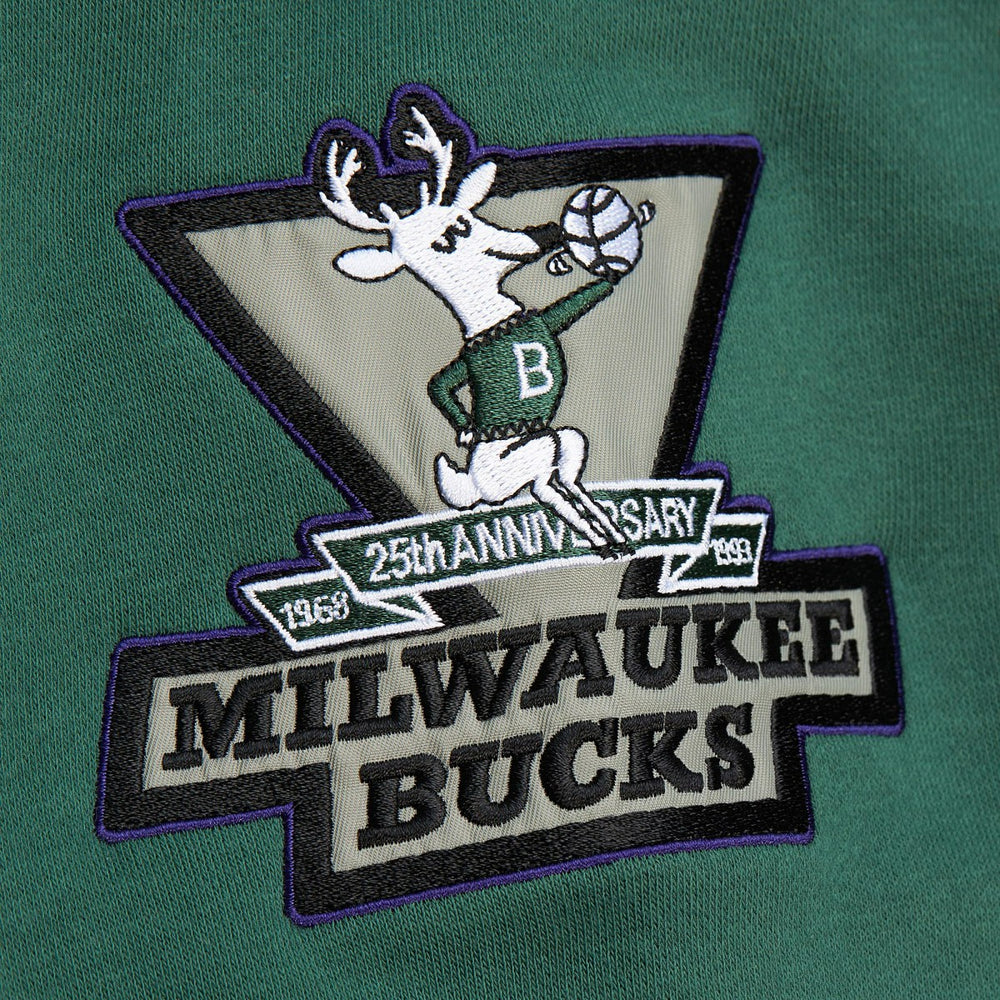 Heather Gray Milwaukee Bucks Hardwood Classics All Over 4.0 Pullover Sweatshirt | NBA