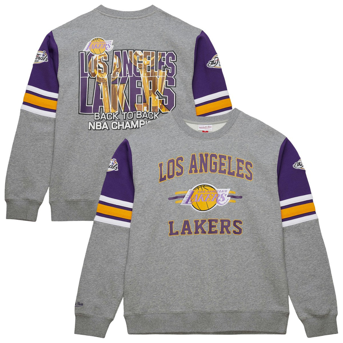 Heather Gray Los Angeles Lakers Hardwood Classics All Over 4.0 Pullover Sweatshirt | NBA