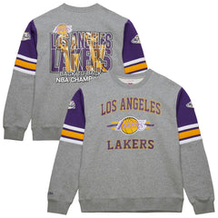 Heather Gray Los Angeles Lakers Hardwood Classics All Over 4.0 Pullover Sweatshirt | NBA