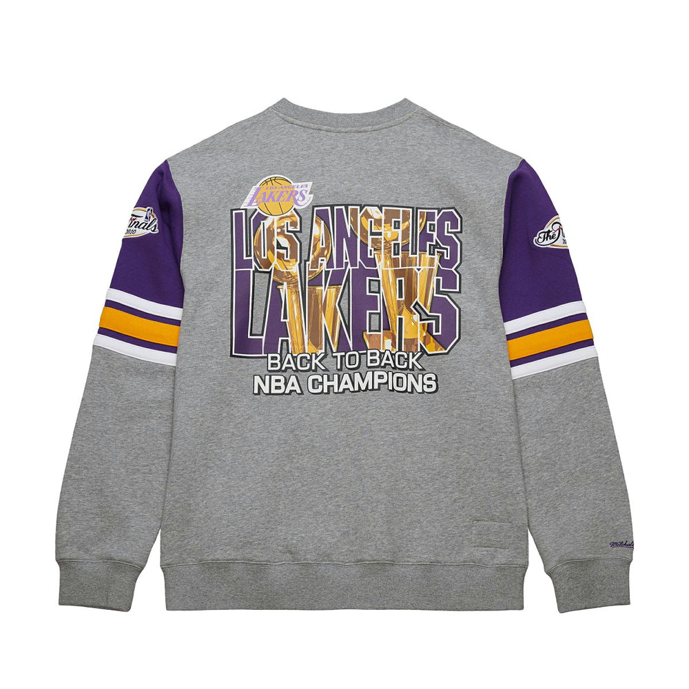 Heather Gray Los Angeles Lakers Hardwood Classics All Over 4.0 Pullover Sweatshirt | NBA