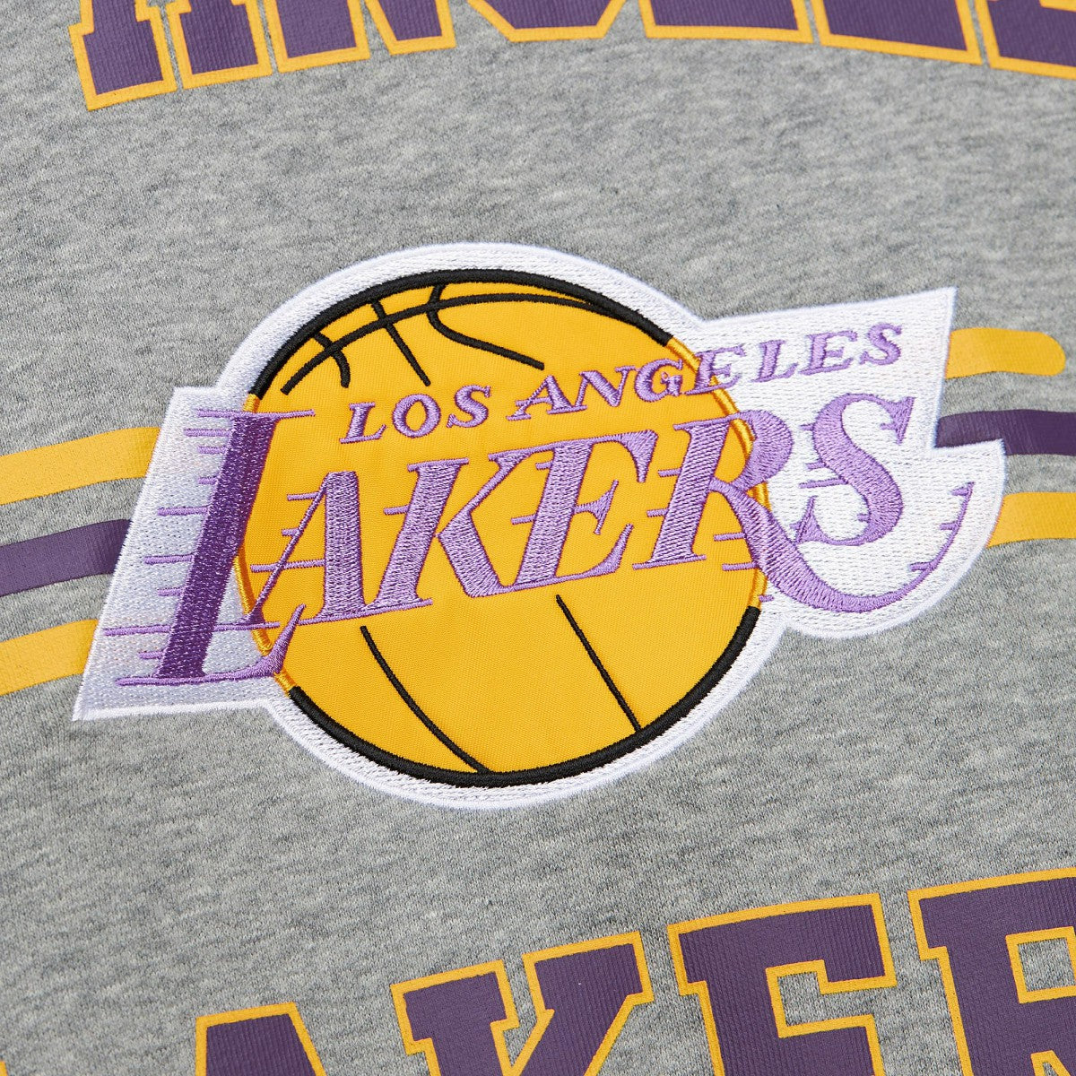 Heather Gray Los Angeles Lakers Hardwood Classics All Over 4.0 Pullover Sweatshirt | NBA