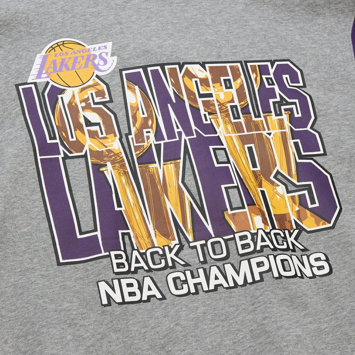 Heather Gray Los Angeles Lakers Hardwood Classics All Over 4.0 Pullover Sweatshirt | NBA