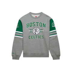 Heather Gray Boston Celtics Hardwood Classics All Over 4.0 Pullover Sweatshirt | NBA