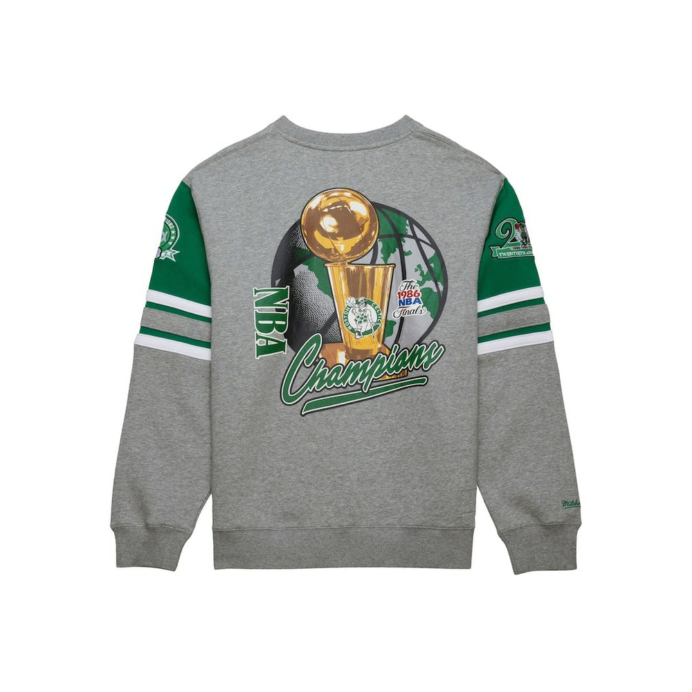 Heather Gray Boston Celtics Hardwood Classics All Over 4.0 Pullover Sweatshirt | NBA