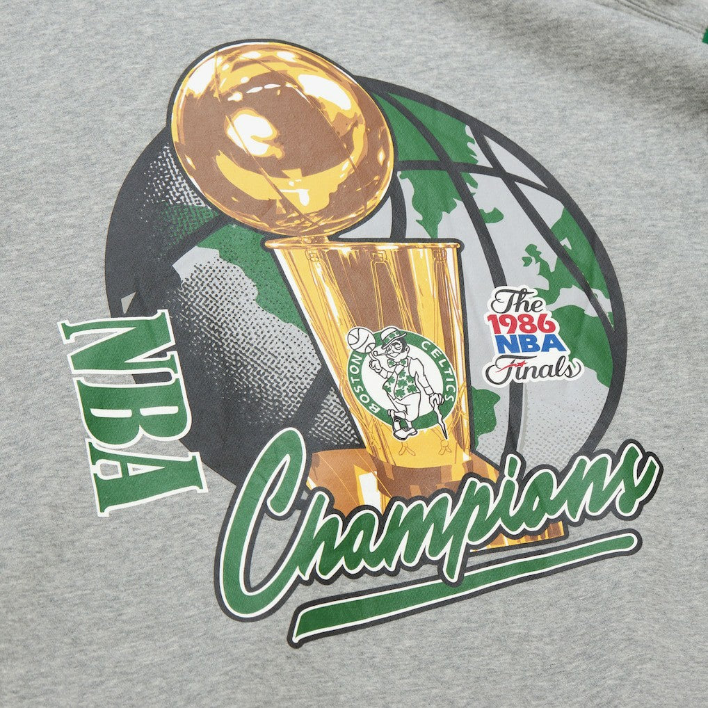 Heather Gray Boston Celtics Hardwood Classics All Over 4.0 Pullover Sweatshirt | NBA