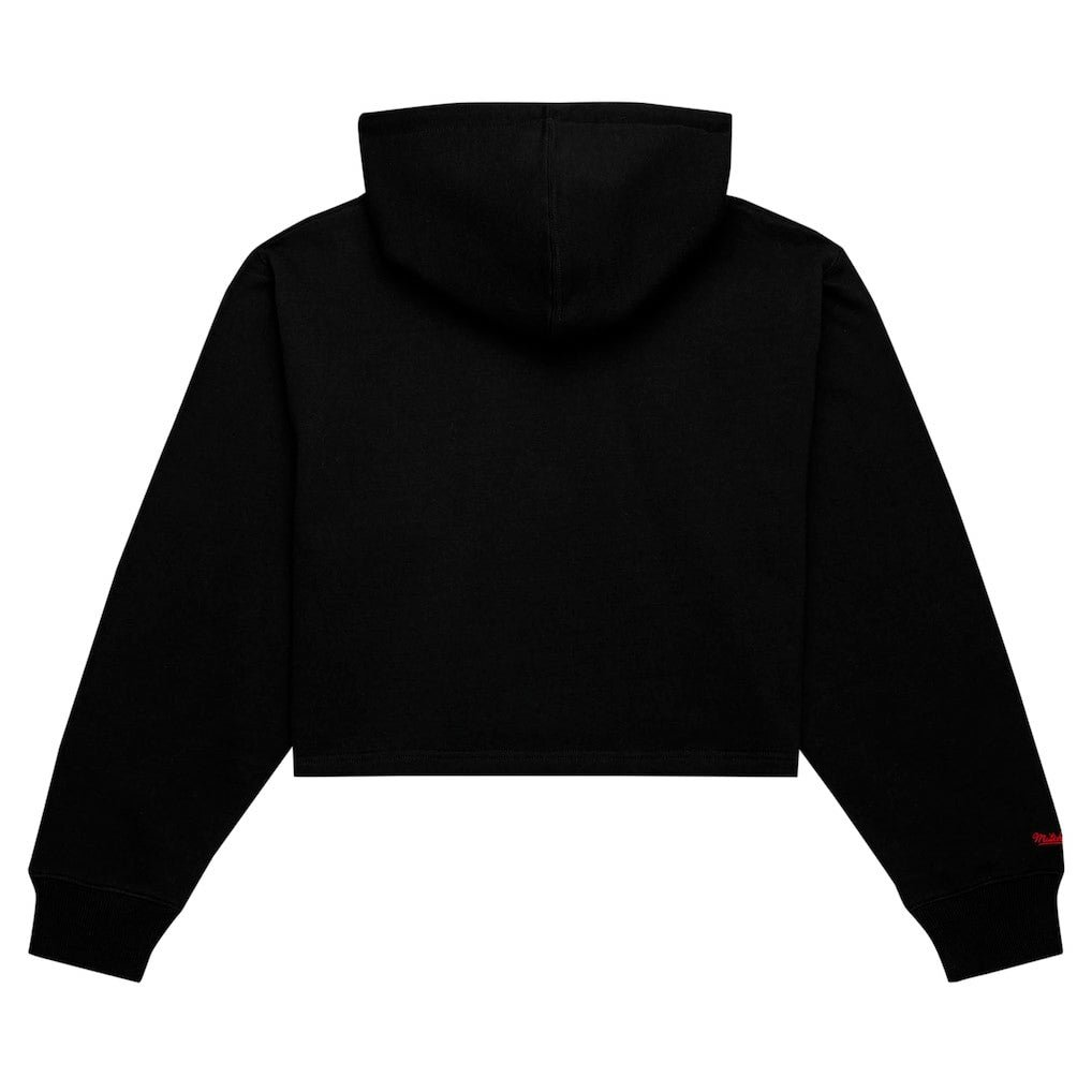 Black Chicago Bulls Women's Hardwood Classics Cropped Pullover Hoodie | NBA