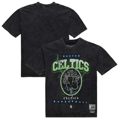 Black Boston Celtics Unisex Hardwood Classics Vintage Voltage Premium Heavyweight T-Shirt | NBA