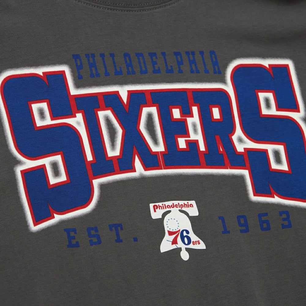 Charcoal Philadelphia 76ers Women's Hardwood Classics Oversized Boyfriend T-Shirt | NBA
