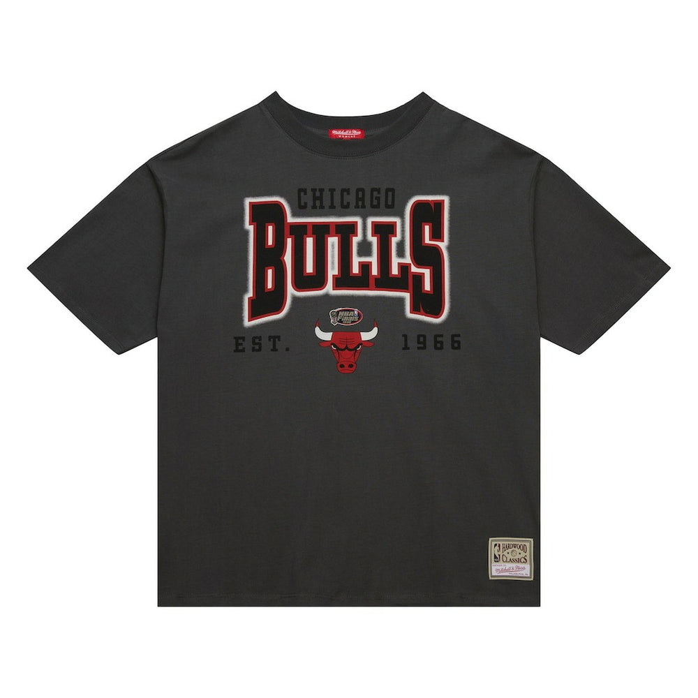 Charcoal Chicago Bulls Women's Hardwood Classics Oversized Boyfriend T-Shirt sale | NBA