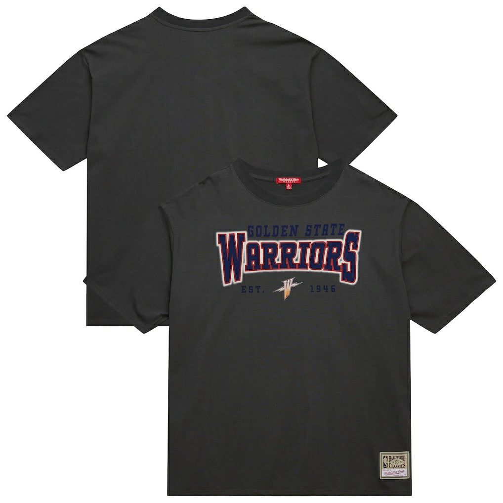 Charcoal Golden State Warriors Women's Hardwood Classics Oversized Boyfriend T-Shirt sale | NBA