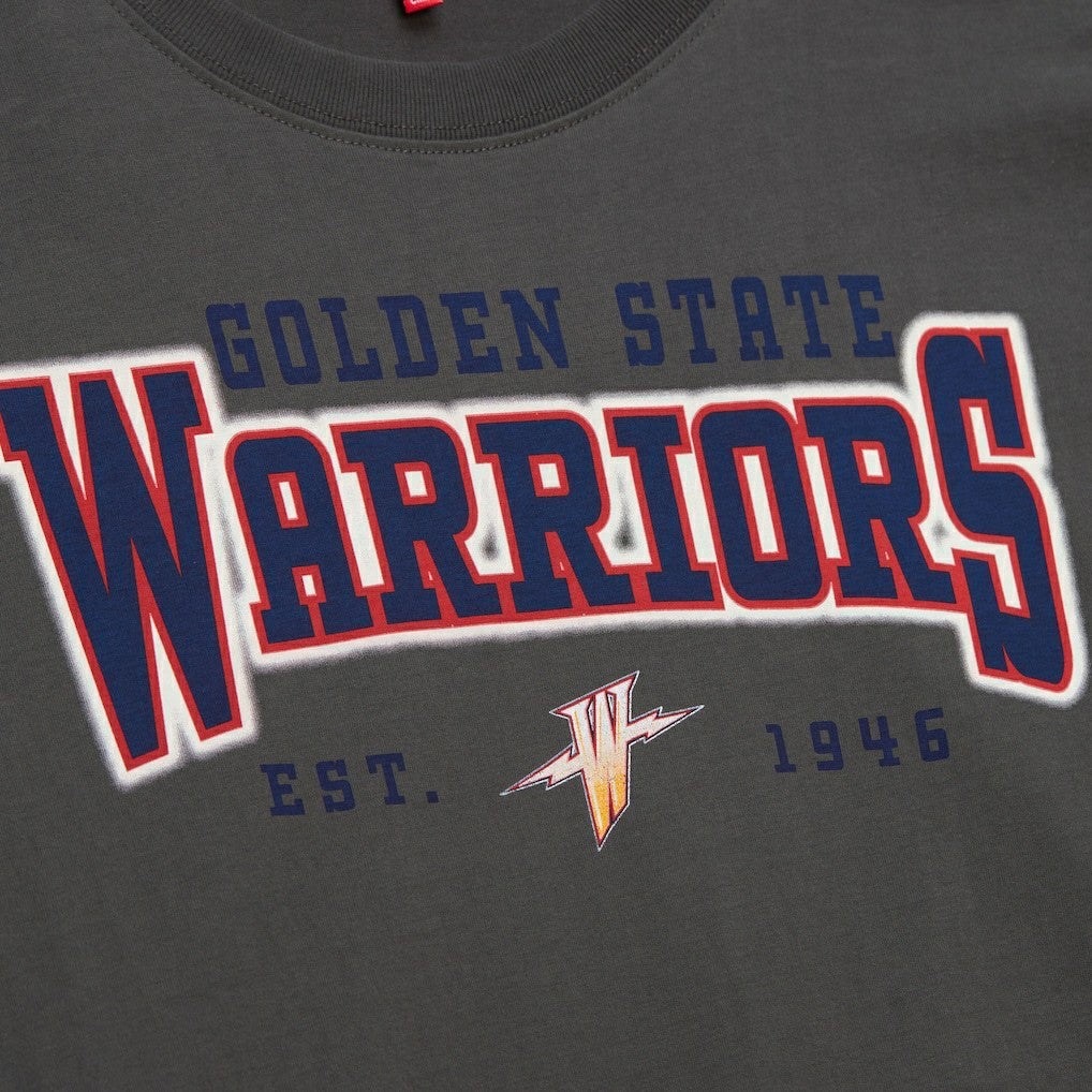 Charcoal Golden State Warriors Women's Hardwood Classics Oversized Boyfriend T-Shirt sale | NBA
