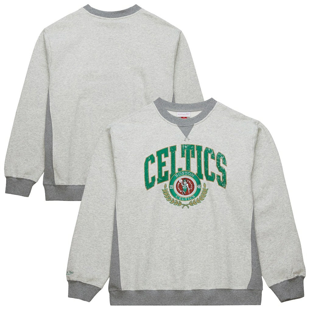 Heather Gray Boston Celtics Vintage Logo Pullover Sweatshirt | NBA