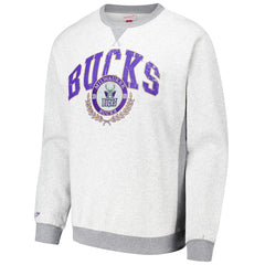 Heather Gray Milwaukee Bucks Vintage Logo Pullover Sweatshirt | NBA