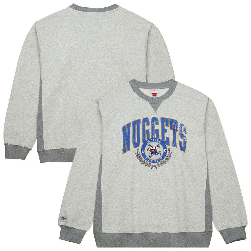 Heather Gray Denver Nuggets Vintage Logo Pullover Sweatshirt sale | NBA