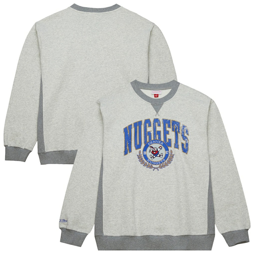 Heather Gray Denver Nuggets Vintage Logo Pullover Sweatshirt sale | NBA