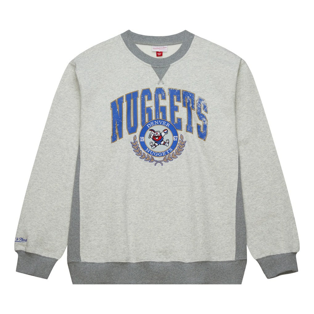 Heather Gray Denver Nuggets Vintage Logo Pullover Sweatshirt sale | NBA