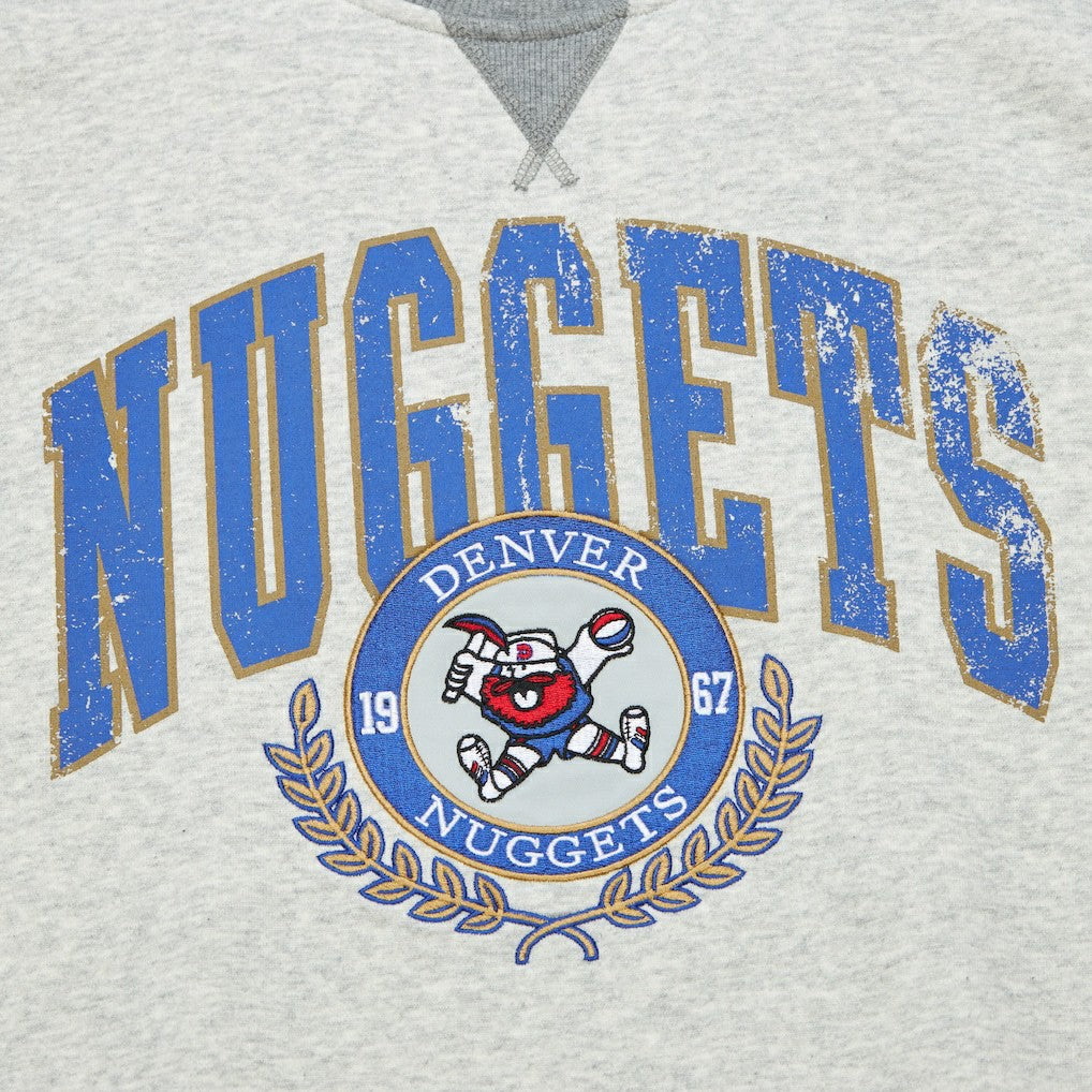 Heather Gray Denver Nuggets Vintage Logo Pullover Sweatshirt sale | NBA