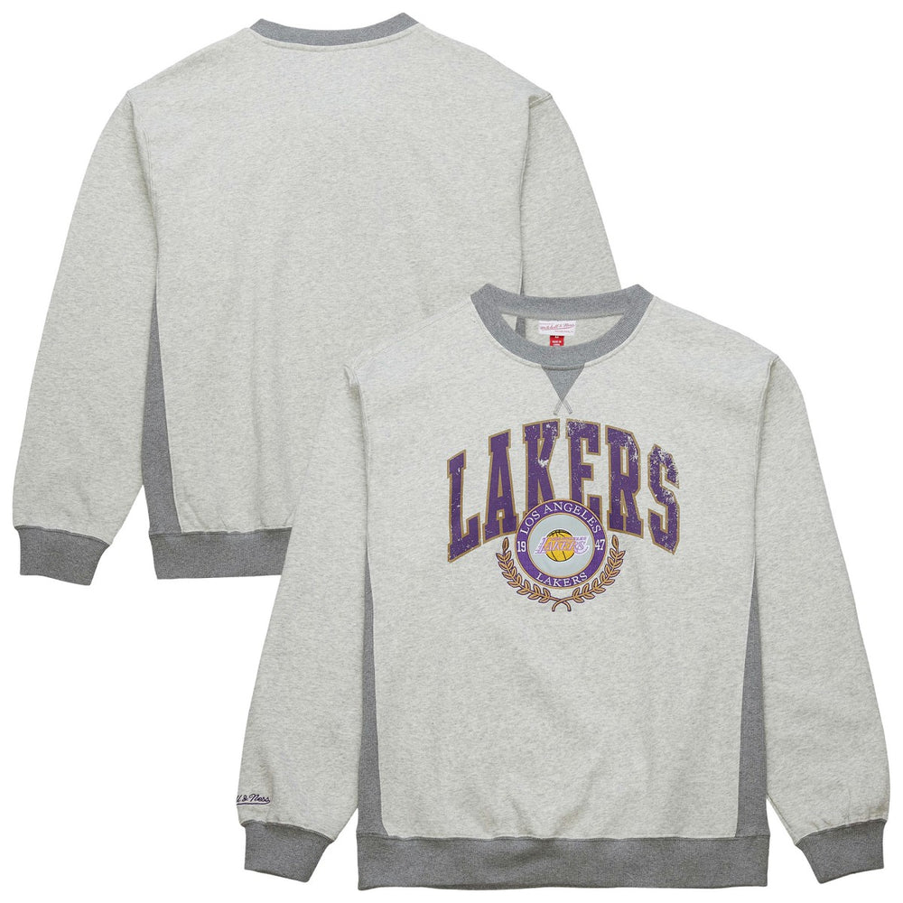 Heather Gray Los Angeles Lakers Vintage Logo Pullover Sweatshirt | NBA