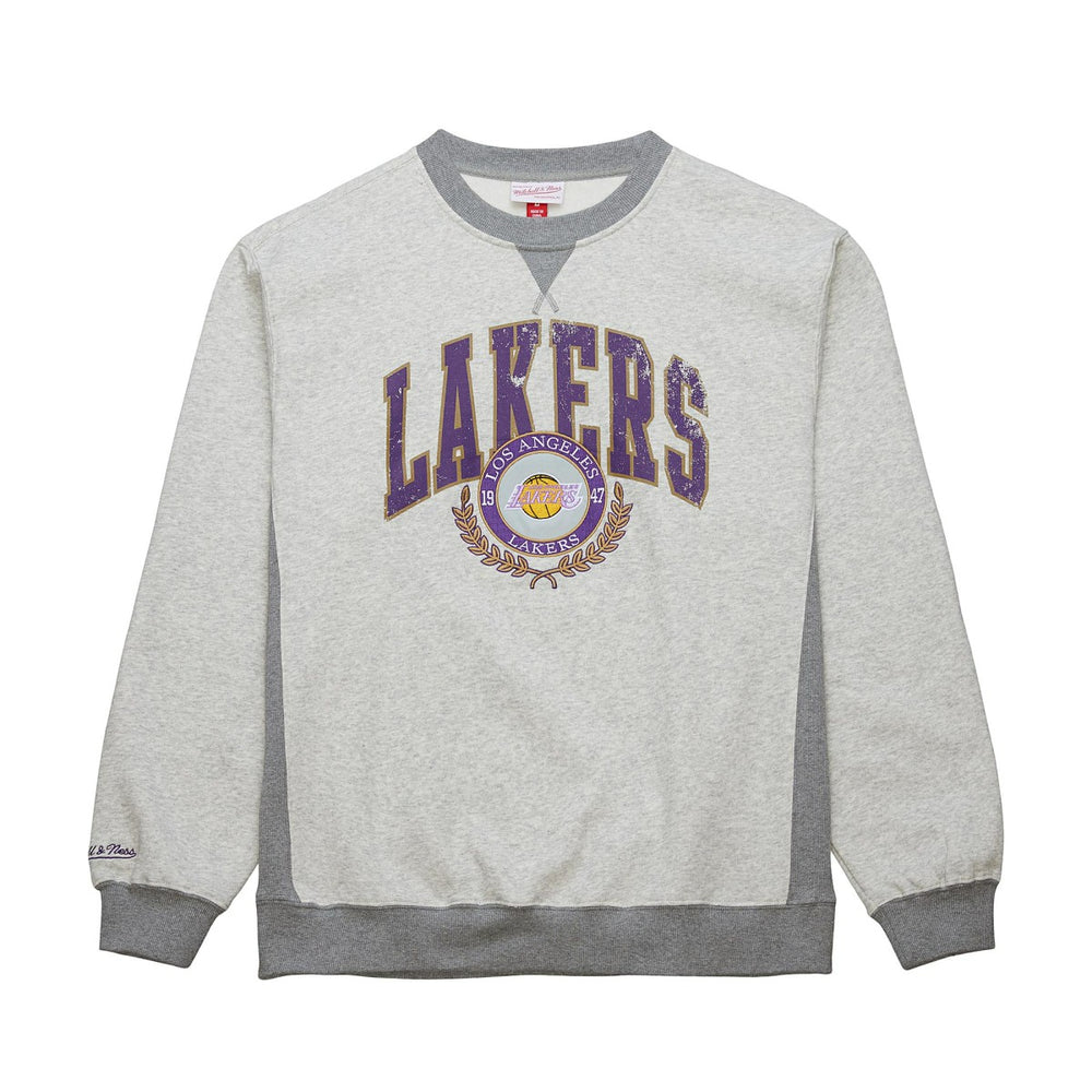 Heather Gray Los Angeles Lakers Vintage Logo Pullover Sweatshirt | NBA