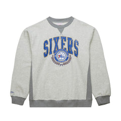 Heather Gray Philadelphia 76ers Vintage Logo Pullover Sweatshirt | NBA