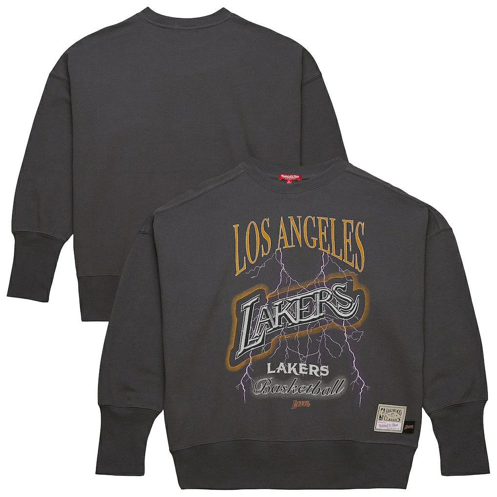 Charcoal Los Angeles Lakers Women's Hardwood Classics Lightweight Pullover Sweatshirt | NBA