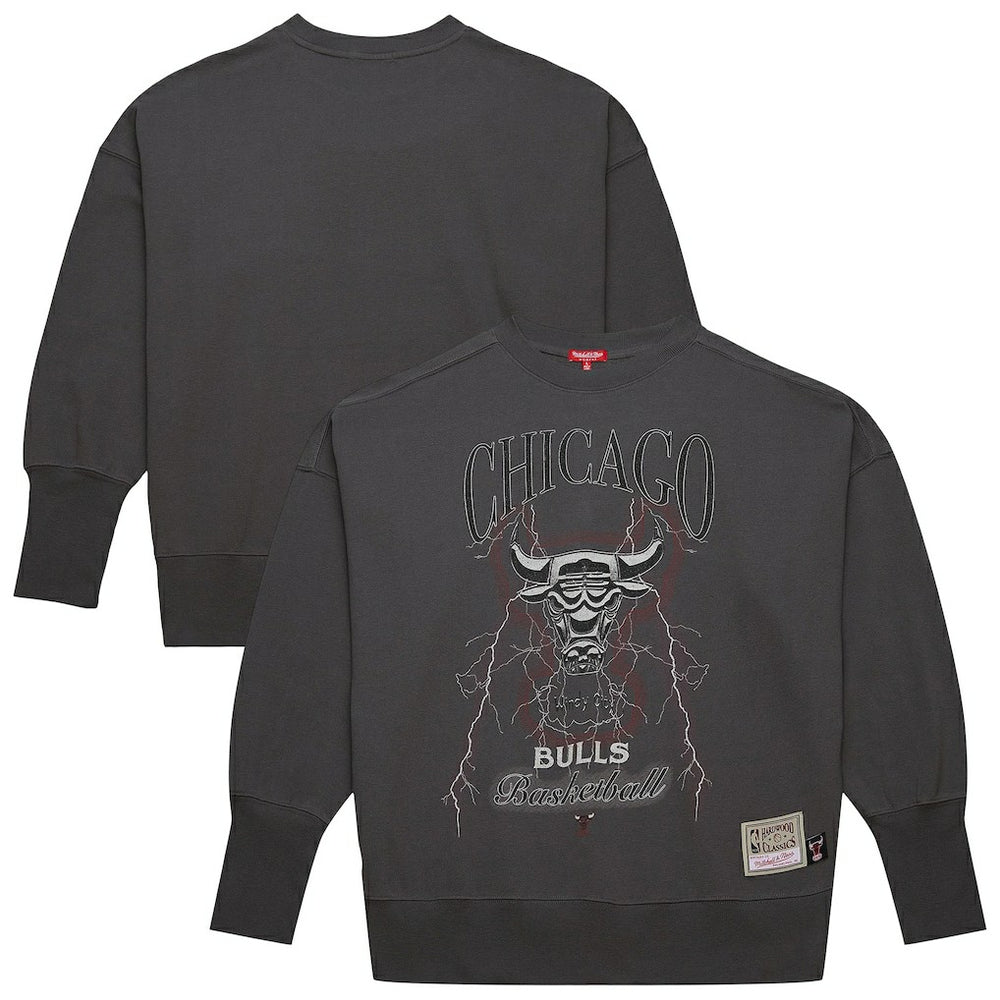 Charcoal Chicago Bulls Women's Hardwood Classics Lightweight Pullover Sweatshirt | NBA