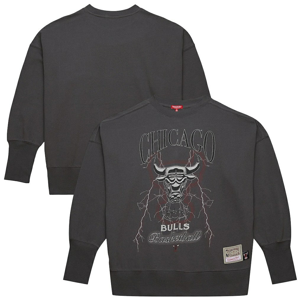 Charcoal Chicago Bulls Women's Hardwood Classics Lightweight Pullover Sweatshirt | NBA